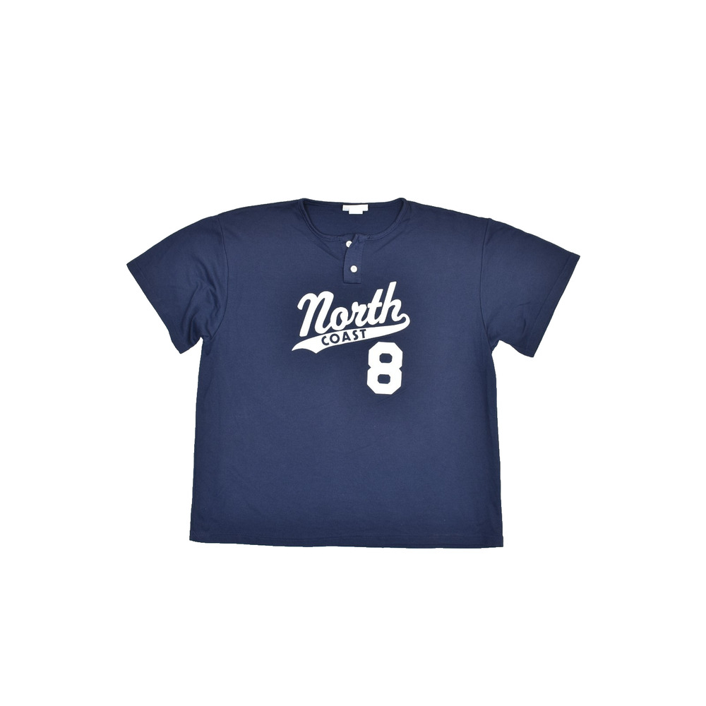 Vintage Men Teamwork North Coast 8 Henley T-Shirt Regular Size L W/ Minor Stain